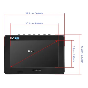 LEADSTAR 7inch DVB-T-T2 16:9 HD Digital Analogni Prenosni TV Barvni Televizijski Igralec za Dom, Avto, za EU Plug