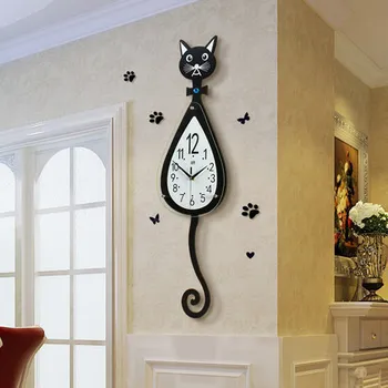 Ustvarjalne osebnosti otrok, stenske ure risanke mačka ura spalnica študija izključi, ko sodobna ura Luštna mačka quartz ura LB41120