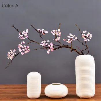 Češnje cvetovi drevesa, veje, Umetne Svile cvetja Sakura Rattan Kudo za jesen domov Dekoracijo Doma namizni Dekor ponaredek cvet