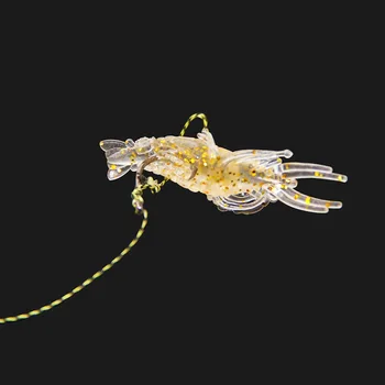JSM 40 kos/veliko zeleno/zlato mehko silikonsko kozice fishing lure krapi vabe za ribolov na ledu reševanje