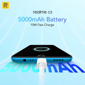 Realme C3 5000mAh Baterije, Mobilni Telefon, 3GB RAM 32GB 64GB ROM Helio G70 Procesor 12MP AI Dual Camera HD Mini-spusti Celozaslonski NFC