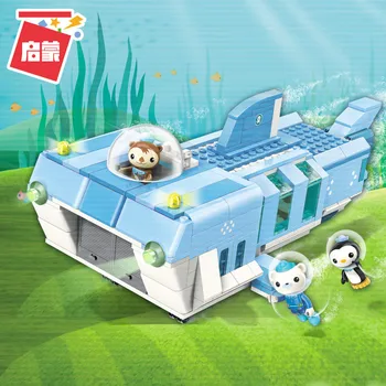 RAZSVETLI Ustvarjalec Ideje Beli morski Pes Mobile Base Octonauts Risanka Gradnike Modela Določa Otroci Igrače Združljiv
