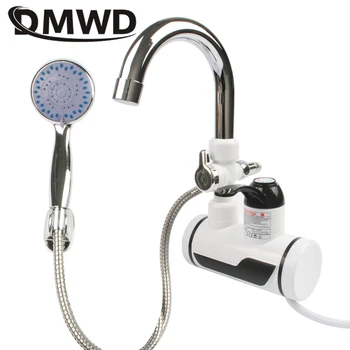 DMWD Električni Instant Vroče Vode Pipa inox bojler z LED Prikaz Temperature Tankless Pipe Za Kuhinjo, tuš