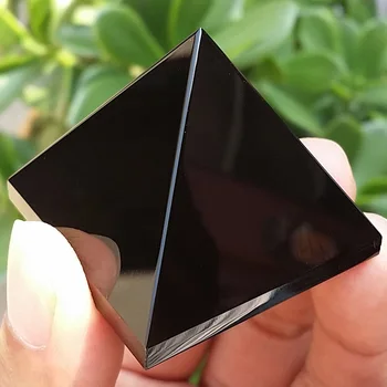 Naravni Črni Obsidian Quartz Crystal Darilo Doma Dekor Piramida Zdravljenje Kristalno Obrti Za Padec Ladijskega Prometa