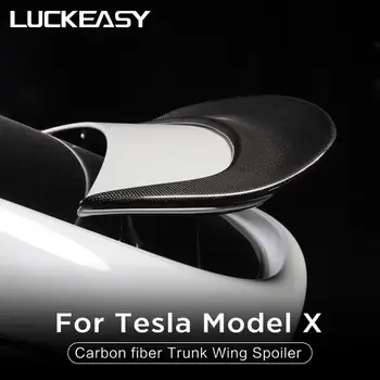 LUCKEASY Avto Oprema Zunanja Sprememba Za Tesla model X 2017-2021 Pravi Ogljikovih Vlaken za Visoko Učinkovitost Trunk Krilo Spojler