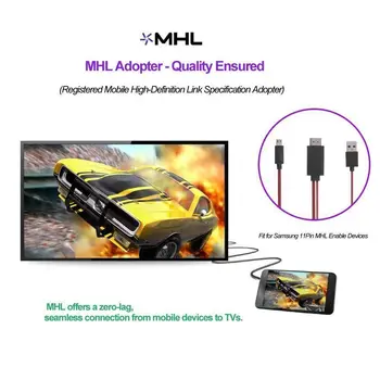 VROČE-6,5 Čevljev MHL Mikro-USB na HDMI Adapter Pretvornik-Kabel 1080P HDTV pri Napravah Android Samsung Galaxy S3 S4 S5 opomba 3 Opomba