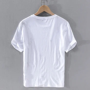 2020 Poletje vezenje perilo majica s kratkimi rokavi moški blagovne znamke priložnostne t-shirt za moške, modni krog vratu majice s kratkimi rokavi moški trendy srajca camiseta