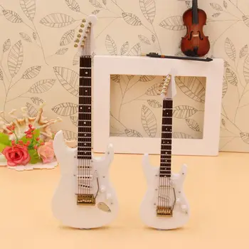 14 cm Mini Električna Kitara Model Miniature Guitarra Replika Darilo, s Primeru Stojalo