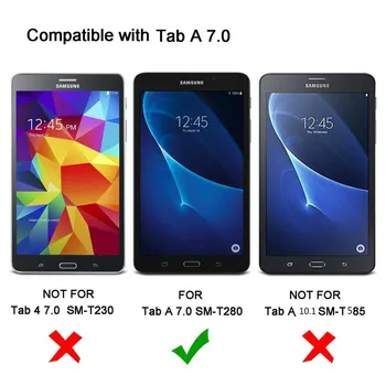 Moda Tiskanje PU Usnjena torbica Za Samsung Galaxy Tab A 7.0 2016 T280 T285 SM-T285 smart naslikal usnje tablični primeru