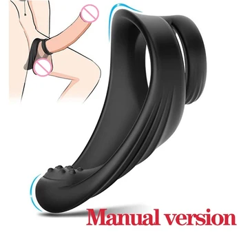 10 Hitrosti Silikonski Vibrator Moški Penis Obroči Stimulator Zamudo Izliv opozarjanje z Erotično Sex Igrače za Nekaj Moških Odraslih Izdelka