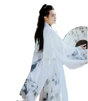 Pari Hanfu Kitajski Starodavno Tradicijo Oblačenja Fantasia Odraslih Cosplay Noša Stranka Obleko, Belo Hanfu Za Moške&Ženske, Plus Velikost