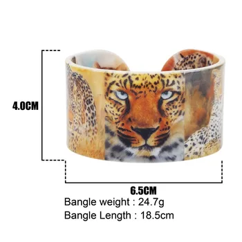 Bonsny Plastičnih Afriki Leopard Panther Bangles Zapestnice Divje Živali Indijski Plovila, Nakit Za Ženske, Dekleta Najstniških Otrok Darilo Debelo