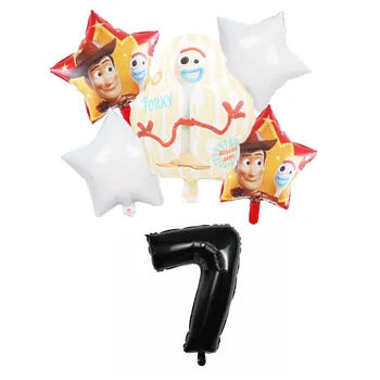 1set globos Igrača Zgodba 4 woody Buzz Lightyear folija baloni 32Inch Število baby boy Blue zraka baloes rojstni dekor otroci igrače