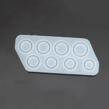 Doreen Polje Silikonske Smole Plesni Nakit, Izdelava Prst Prstan Okrogle Bele Geometrijske DIY Modni Nakit za 14,5 cm x 6.4 cm, 1 Kos