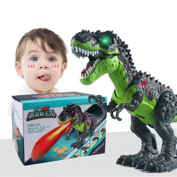 OOTDTY Simulirani Plamen Spray Tyrannosaurus T-Rex Dinozaver Igrača za Otroke Hoje Dinozaver Vodni curek Rdeča Svetloba & Realne Zvoke