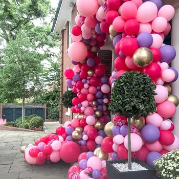 100 kozarcev Macaron Baloni Arch Pastelnih Belo Roza Ballon Garland Zlato Kovinsko Konfeti Globos Poroka Stranka Dekor Baby Tuš Balon