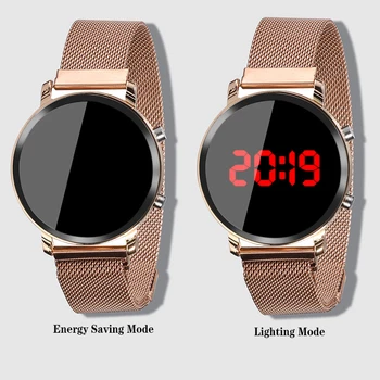 Nova LED Watch Ženske ročne Ure, iz Nerjavnega Jekla Ženski Watch Elektronska Ura Moških Digitalne Ure ročno uro Mens Relogio Feminino