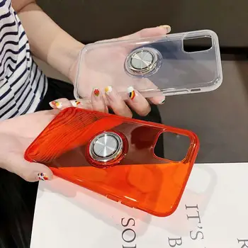 Modni Prstan nosilec za Telefon Primeru Prozorni Zaščitni Pokrov Za iPhone 6 6S 7 8 Plus X XR XS MAX 11 Pro Max