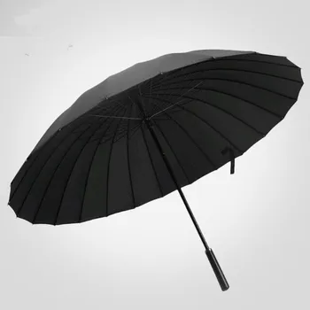Vroče prodati Ustvarjalne dolg ročaj na prostem 24 Rebro naravnost 24K velik dežnik golf dežniki dveh ali treh ljudi, kompakten dežniki