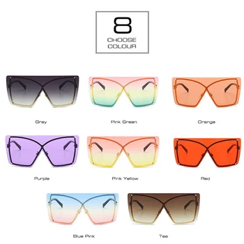 SHAUNA Oversize Enem Kosu Gradient sončna Očala Ženske Modni Poletje Stilov Rimless Buljiti Odtenki UV400