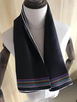 2020 nov prihod pomladi klasični črni trak pure svileni šal keper ročno izdelani roll 90*90 cm zaviti šal za ženske lady