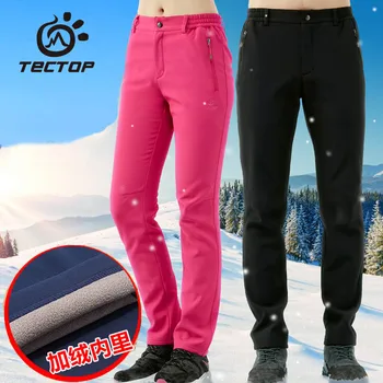 Tectop outdoor hlače moški Ženske soft shell hlače jesensko in zimsko termalno prostem pohodništvo hlače debele nepremočljiva, windproof