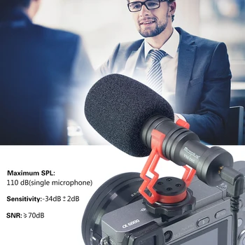 Mcoplus 3,5 mm Smerni mikrofon, Audio Vtič Profesionalni Fotoaparat Snemanje Mikrofon Za Kamero DSLR Digitalni Video Računalnik