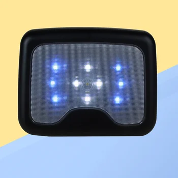 Avto Backseat Branje Lahka Akumulatorska Streho Magnetni 10-LED Luči Bar - Modra in Rumena Lučka (Black)