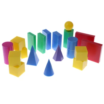 Plastični Geometrijske trdne Snovi 3D geometrije Blok Manipulatives Matematika Matematika Igrače 20pcs Učenje, Izobraževanje Igrače