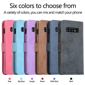 Usnjena torbica Za Samsung Galaxy S6 S7 Rob S8 S9 S10 Plus S10E Luksuzni PU Flip Denarnico, Telefon Primerih Opomba 8 9 Poslovnih Pokrov