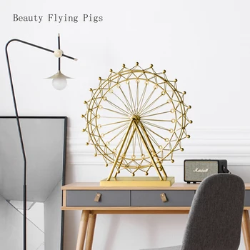 Skandinavski slog zlato Ferris wheel okraski doma dodatki, dnevna soba, TV soba kabinet okraski, namizno ustvarjalne okraski