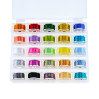 25 Barvo Boxed Kovinske Žice Šivalni Stroj Tuljave, Plastični Kovček Za Shranjevanje Doma Needlework Orodje, Šivalni Pribor