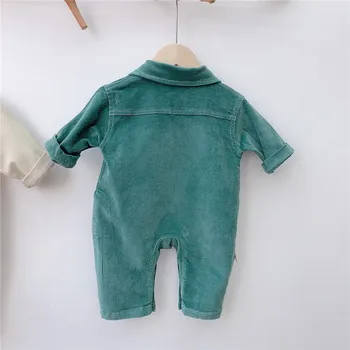 2020 Jeseni Fant Zaklad Baby Romper Frock Romper Priložnostne enodelno Obleko Velvet Romper Baby Boy Zimska Oblačila
