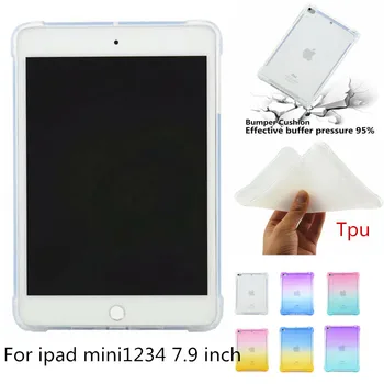 Prozorno Ohišje Za Apple iPad Mini 4 3 2 1 Mehki Silikon TPU Kritje Gradient Barve 7.9