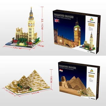 Svetovno znani arhitekturo, diamond gradnik, igrače, ustvarjalne sestavljanke zbiranja igrač, Louvre, Arc de Triomphe model zgradbe