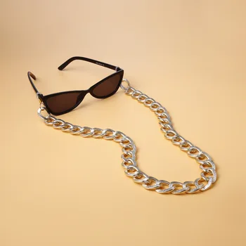 Punk moda preprost kovinski dodatki eyeglass imetnik ženski zanke debelo verigo sončna očala verige vrvica za opaljivanje tega