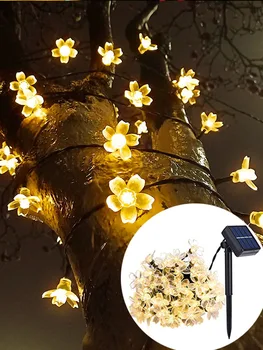 12M LED Solarna Svetilka Garland Niz Luči, Novo Leto, Božič pravljica luči Nepremočljiva Prostem LED Niz Za Vrtno zabavo Počitnice