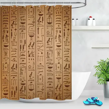 Uniqued Stari Egipčanski Pisno Evidenco, Tuš Zavese Nepremočljiva Kopalnica Kljuke