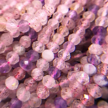 2 mm 3 mm Roza, Vijolična Naravnih Quartz Crystal Biseri Naravne Gem Kamen Svoboden Kroglice za Nakit, Izdelava DIY Ročno izdelana Zapestnica Neckalce