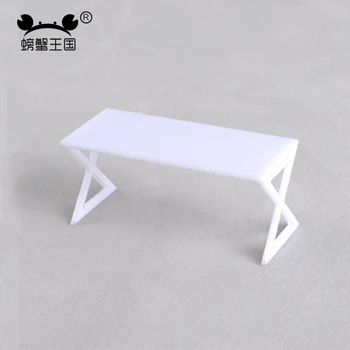 5pcs 1:20 1:25 1:30 Lutke Miniaturnega Pohištva plastika Bela Jedilna Miza Stol Model Desk notranja oprema pisarne