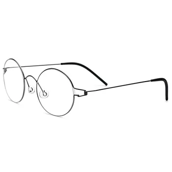 HDCRAFTER Ultralahkih Titana Platišča Krog Očal Okvir Moških Morten korejski Kratkovidnost Optična Očala Okvirji Ženske Brezvijačno Očala
