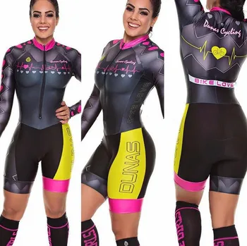 2020 Pro Team Triatlon Obleko ženski Kolesarski Dres Skinsuit Jumpsuit Maillot Kolesarjenje Ropa ciclismo dolg rokav nastavite gel blazinico 024