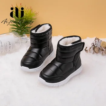 Moda otroška Obutev Sneg Škornji Otroci Nepremočljiva Škornji Unisex zimski čevlji za fante Plišastih Čevlji Trdna Dekleta Toplo Obutev