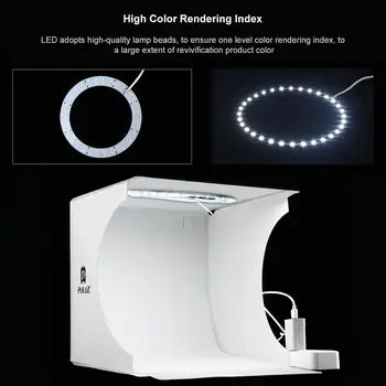 Mini LED Obroč Svetlobe polje Lightbox Fotografiji Foto Studio Polje Svetlobe Studio za Fotograranje Polje Komplet 6 Barvo Ozadja za DSLR Fotoaparat