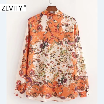 ZEVITY Nove ženske letnik paisley cvet tiskanja priložnostne delavska bluzo majice ženske elegantna dolg rokav retro blusas srajca vrhovi LS7168