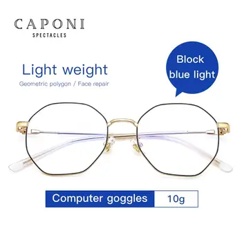 CAPONI Anti Modra Svetloba Očala Za Ženske, Modno Oblikovanje Zlata Očala Okvir Luči Wight Modra Svetloba Blokiranje Očala JF5101