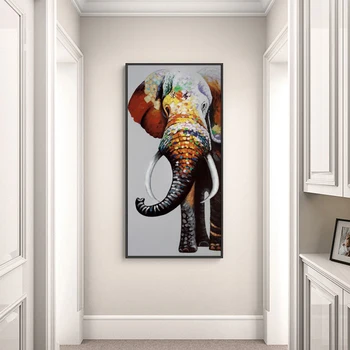 Povzetek živali Platno Stensko Slikarstvo Umetnost Plakatov In Fotografij Wall Art Pisani Slon Sliko za Otroke Sobi Doma Quadros Dekor