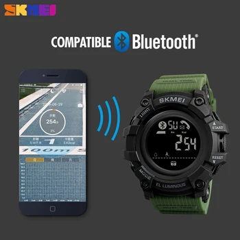 SKMEI Pametne Mens Watch Fitnes Sport Bluetooth Kalorij Pedometer Digitalni Ura Elektronskih Nepremočljiva ročno uro reloj inteligentnim