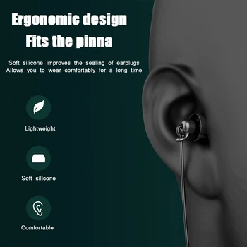 Ušesnih Čepkov A5 Silikona, 3,5 MM Vtič za V Uho Zmanjšanje Hrupa Slušalke Žične Slušalke Priložnostne Spalna Slušalke Čepkov za Slušalke