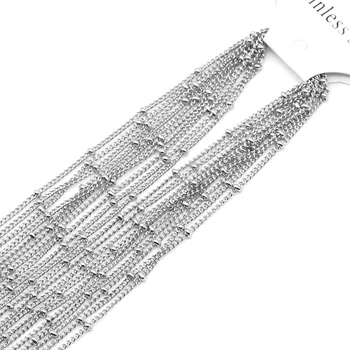 Aiovlo 10pcs/veliko Širina 1,5 mm, iz Nerjavnega Jekla Noge Verigo Ogrlica Verige za DIY Nakit Ugotovitve Materiali za Izdelavo Dodatki
